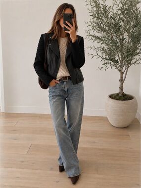 Vince Leather Wool Jacket